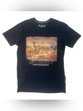 Sz M blessed brand Black Graphic Crewneck T-Shirt
